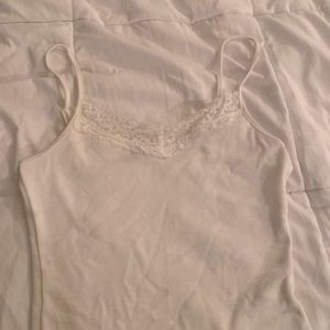 Rib Knit lace trim cami top/ undershirt’.”•*